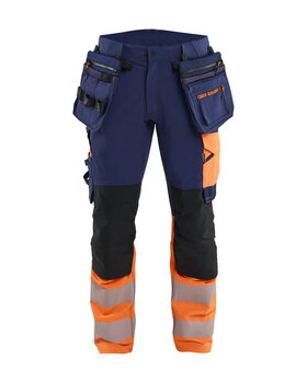 ToolRig™ High Vis Arbeitshose 4-Wege-Stretch Marineblau/Orange