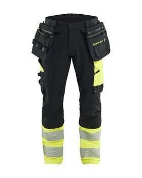 ToolRig™ High Vis Arbeitshose 4-Wege-Stretch Schwarz/High Vis Gelb