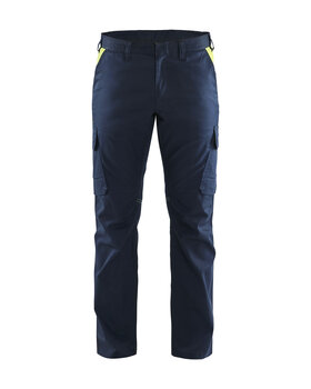 Industrie Arbeitshose StretchDunkel Marineblau/High Vis Gelb