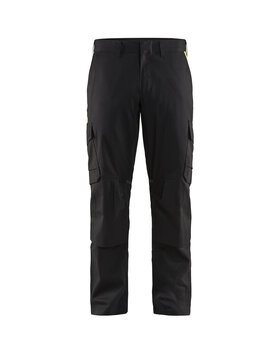 Industrie Arbeitshose Stretch mit Kniepolstertaschen Schwarz/Gelb