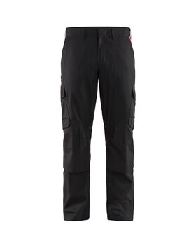 Industrie Arbeitshose Stretch mit Kniepolstertaschen Schwarz/Rot