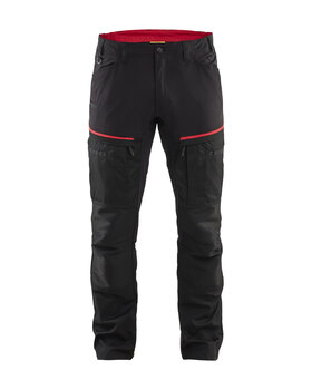 Service Arbeitshose mit Stretch Schwarz/Rot