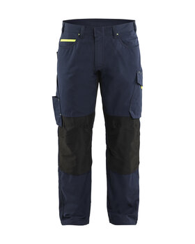 Service Arbeitshose mit StretchDunkel Marineblau/High Vis Gelb