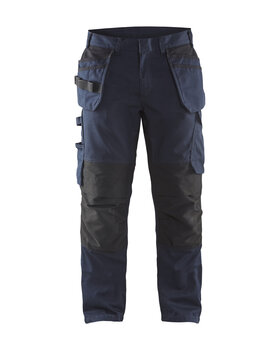 Service Arbeitshose mit Stretch und Nageltaschen Dunkel Marineblau/Schwarz