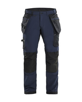 Handwerker Arbeitshose 4-Wege-Stretch Dunkel Marineblau/Schwarz