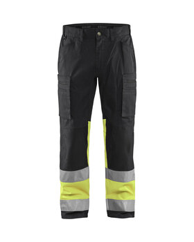 High Vis Arbeitshose mit Stretch Schwarz/Gelb