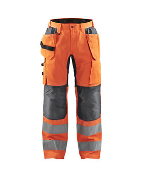High Vis Arbeitshose mit Stretch High Vis Orange/Mittelgrau