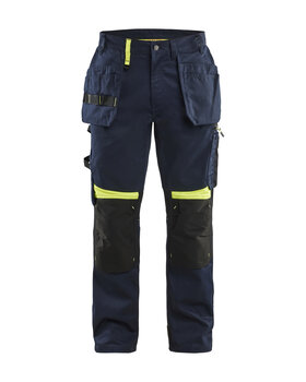 Handwerker ArbeitshoseDunkel Marineblau/High Vis Gelb