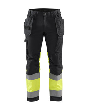 High Vis Arbeitshose mit Stretch Schwarz/Gelb
