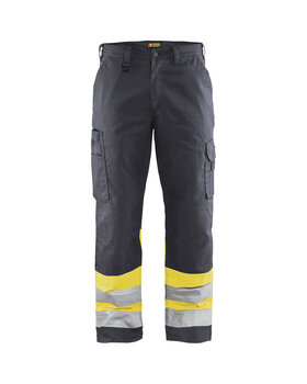 High Vis Arbeitshose Mittelgrau/High Vis Gelb
