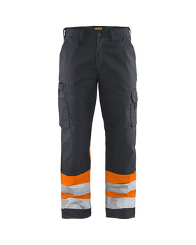 High Vis Arbeitshose Mittelgrau/High Vis Orange