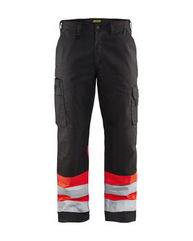 High Vis Arbeitshose Schwarz/High Vis Rot