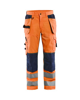 High Vis Arbeitshose mit Ventilationseffekt High Vis Orange/Marineblau