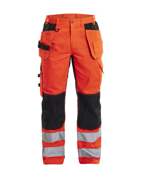 High Vis Arbeitshose mit Ventilationseffekt High Vis Rot/Schwarz