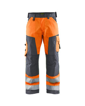 High Vis Arbeitshose ohne Nageltaschen High Vis Orange/Mittelgrau