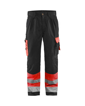 High Vis Arbeitshose High Vis Rot/Schwarz