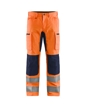 High Vis Arbeitshose mit Stretch High Vis Orange/Marineblau
