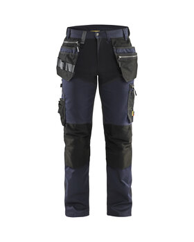 Handwerker Arbeitshose mit Stretch Dunkel Marineblau/Schwarz