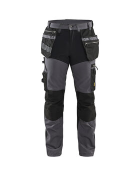 Handwerker Arbeitshose mit Stretch Mittelgrau/Schwarz