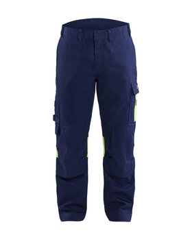 Schweißerhose Marineblau/ High Vis Gelb
