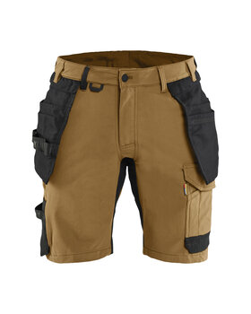 Handwerker Shorts 4-Wege-Stretch Nougat/Schwarz