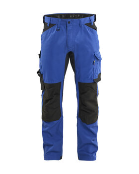 Handwerker Arbeitshose mit Stretch Kornblau/Schwarz