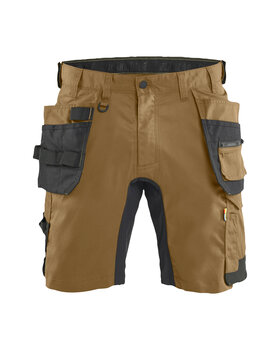 Handwerker Shorts mit Stretch Nougat/Schwarz