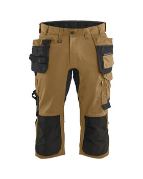 Handwerker Piratenhose mit Stretch Nougat/Schwarz