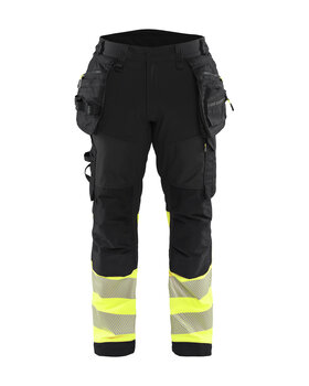 High Vis Arbeitshose Softshell Schwarz/Gelb