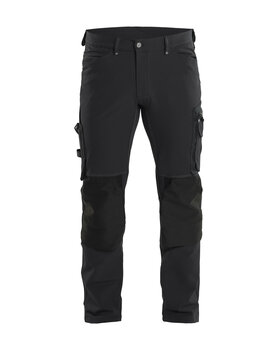 Handwerker Arbeitshose ohne Nageltaschen 4-Wege-Stretch X1900 Schwarz