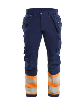 High Vis Arbeitshose 4-Wege-Stretch Marineblau/Orange