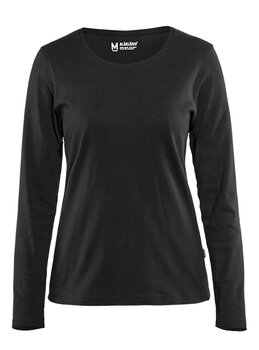 Damen Langarm T-Shirt Schwarz