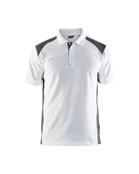 Polo Shirt Weiß/Dunkelgrau