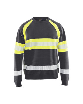 High Vis Sweater Mittelgrau/High Vis Gelb