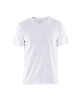 T-Shirt, V-Kragen Weiß