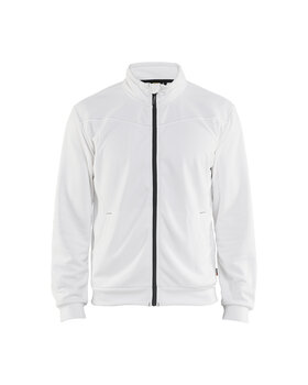 Sweatjacke mit Reißverschluss Weiß/Dunkelgrau
