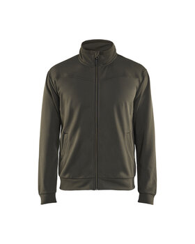 Sweatjacke mit Reißverschluss Dunkel Olivgrün/Schwarz