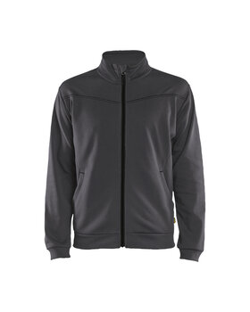 Sweatjacke mit Reißverschluss Mittelgrau/Schwarz