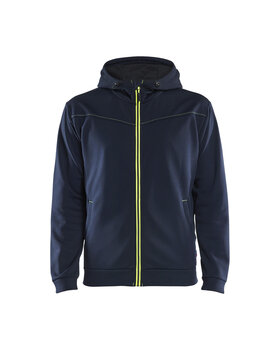 Hoodie mit ReißverschlussDunkel Marineblau/High Vis Gelb