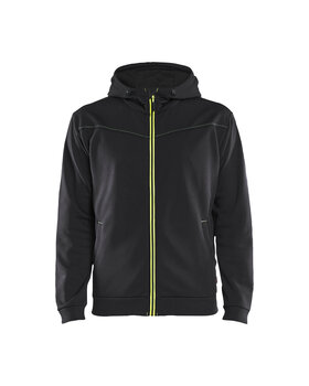 Hoodie mit Reißverschluss Schwarz/Gelb