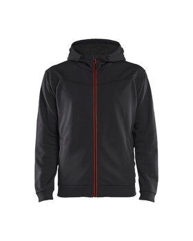 Hoodie mit Reißverschluss Schwarz/Rot