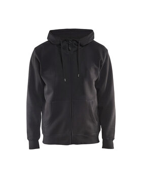 Sweatshirt mit Kapuze und Reißverschluss Schwarz