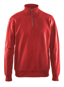 Sweatshirt mit Half-Zip Rot