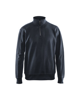 Sweatshirt mit Half-Zip Dunkel Marineblau