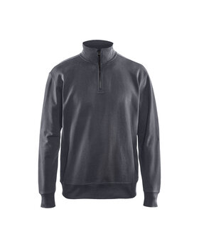 Sweatshirt mit Half-Zip Mittelgrau