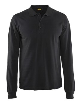 Langarm Polo Shirt Schwarz