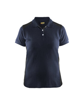 Damen Polo Shirt Dunkel Marineblau/Schwarz