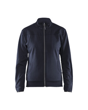 Damen Sweatshirt mit Reißverschluss Dunkel Marineblau/Schwarz