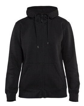 Damen Kapuzenjacke mit Reißverschluss Schwarz