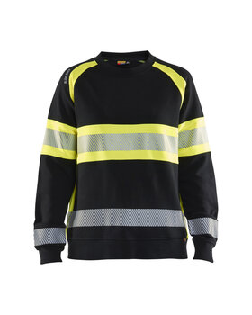 Damen High Vis Sweatshirt Schwarz/Gelb